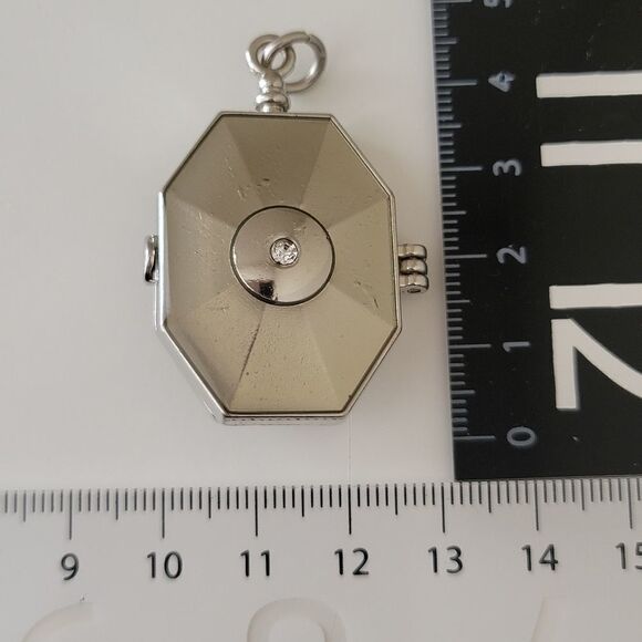 Locket Pendant Geometric Silver Tone Pendant #0394 - Picture 6 of 10